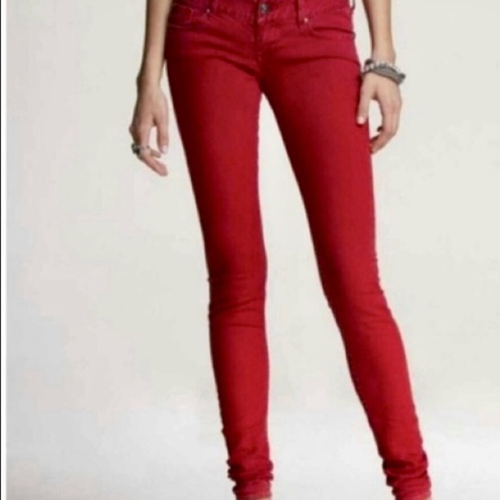 Express Zelda Red Slim Fit Jean Legging Size 10